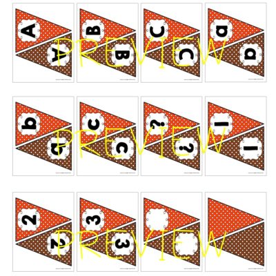 Letter Banners! Create a Variety of Your OWN Banners! (Orange and Brown ...