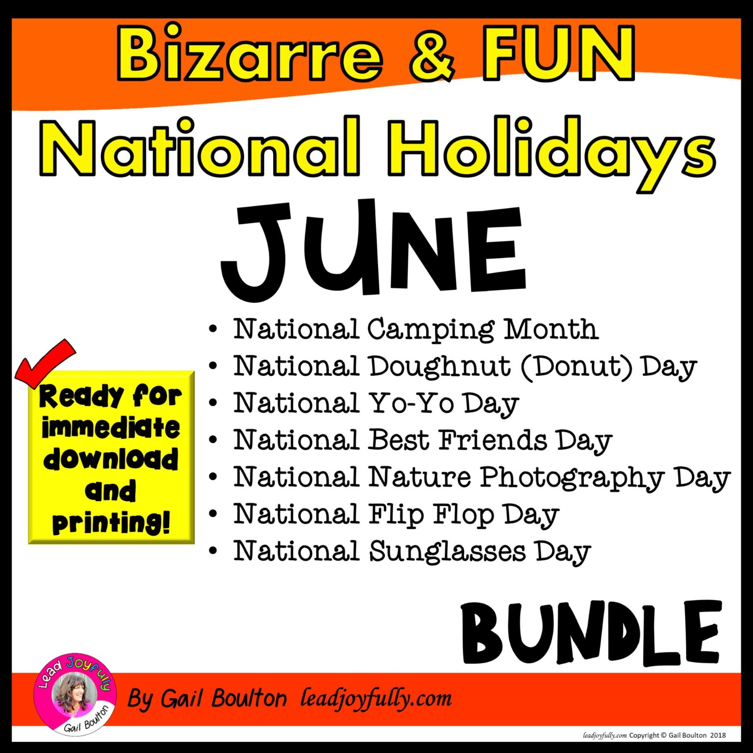 Bizarre and FUN National Holidays to Celebrate your Staff (JUNE BUNDLE