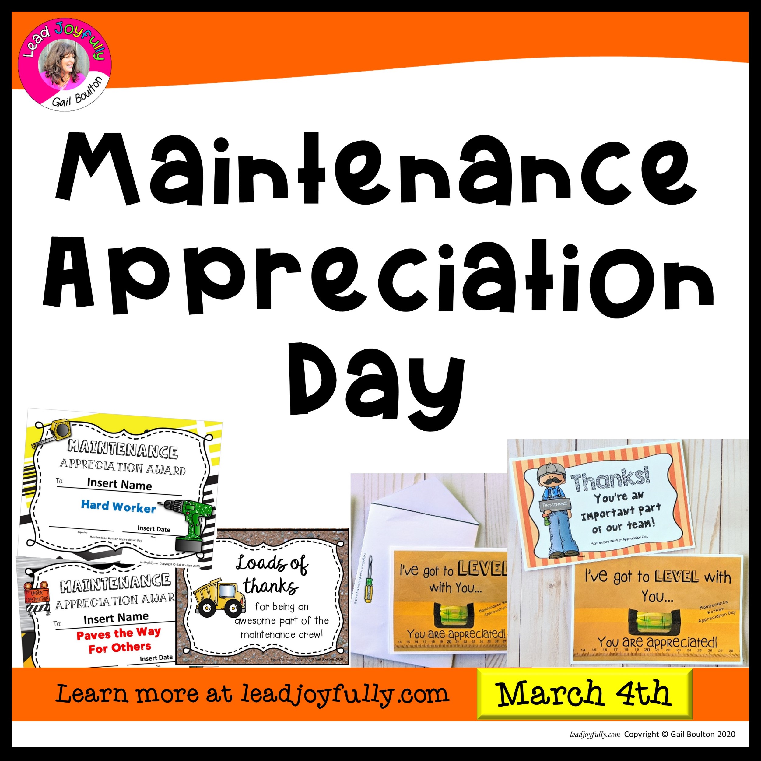 Maintenance Worker Appreciation Day March 4, 2022 Lead Joyfully