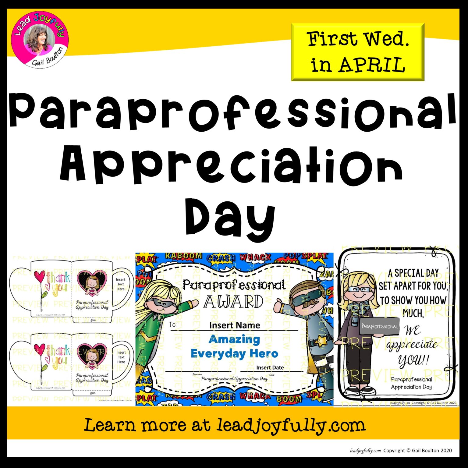 Paraprofessional Appreciation Day April 2nd Lead Joyfully