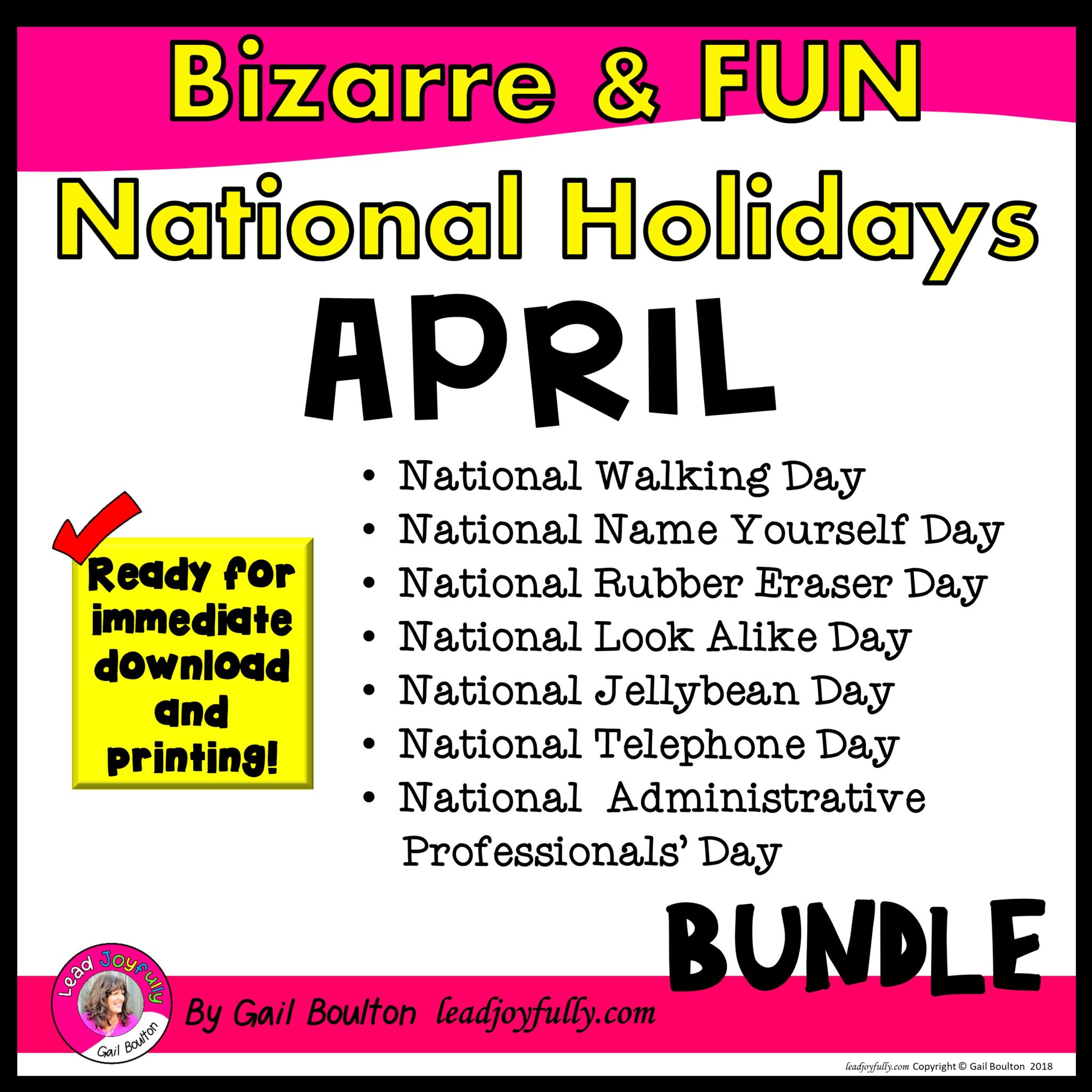 Bizarre and FUN National Holidays to Celebrate your Staff (APRIL BUNDLE