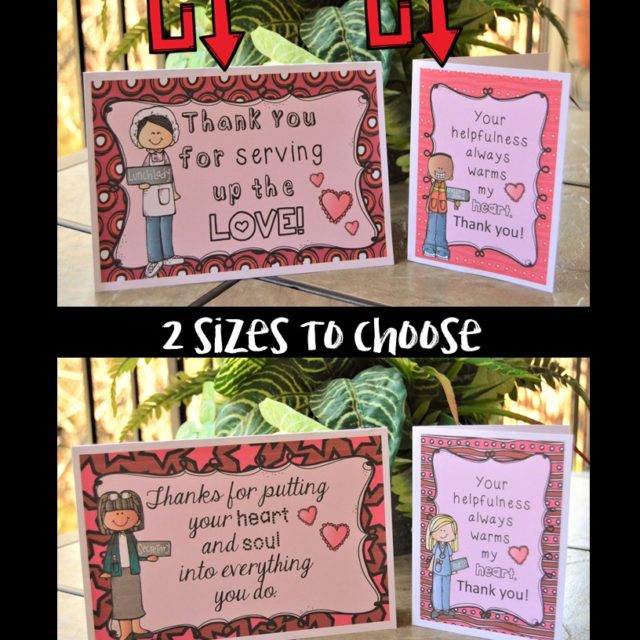 Thank You Cards for Support Staff (Heart theme)- Set 2 | Lead Joyfully