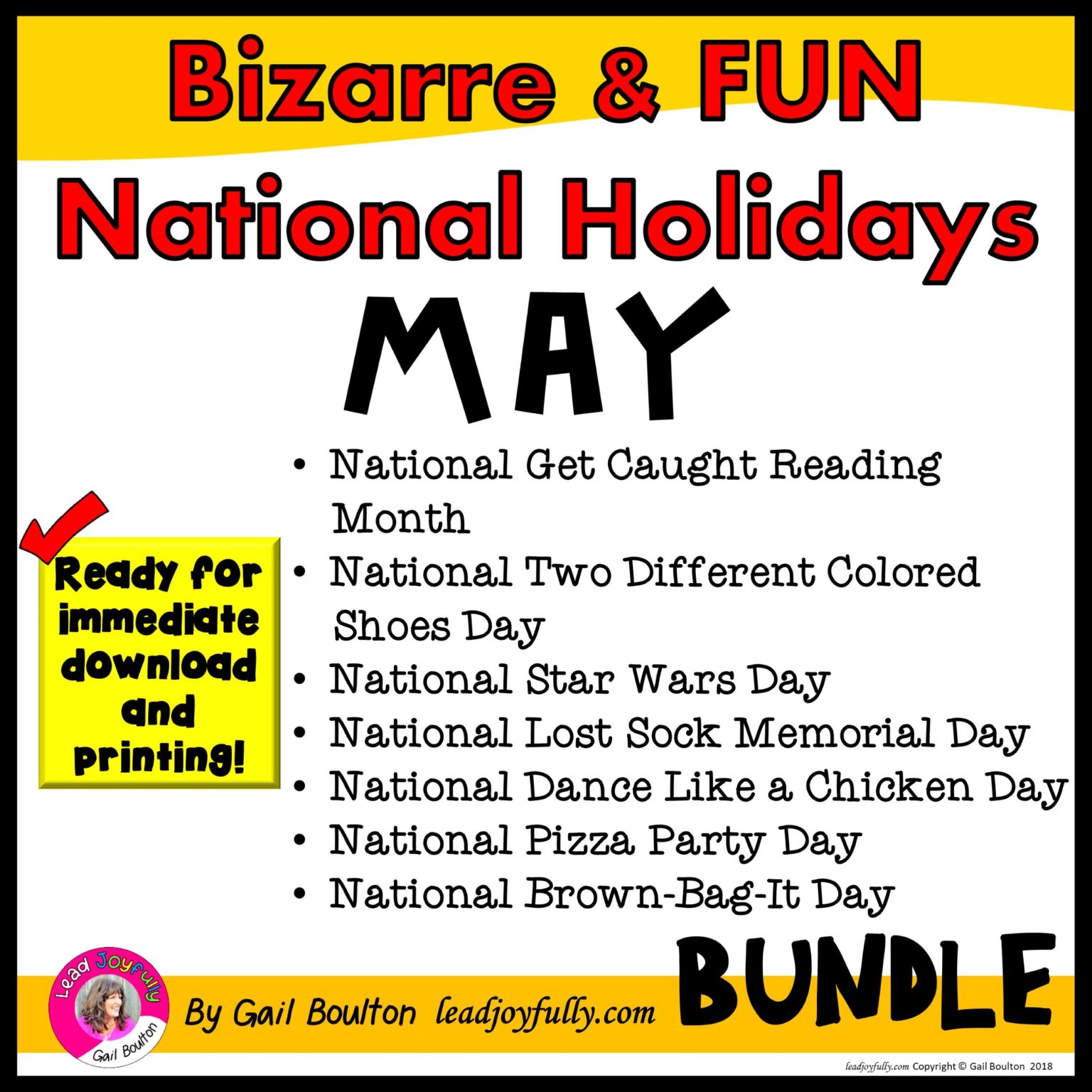 Bizarre and FUN National Holidays to Celebrate your Staff (MAY BUNDLE