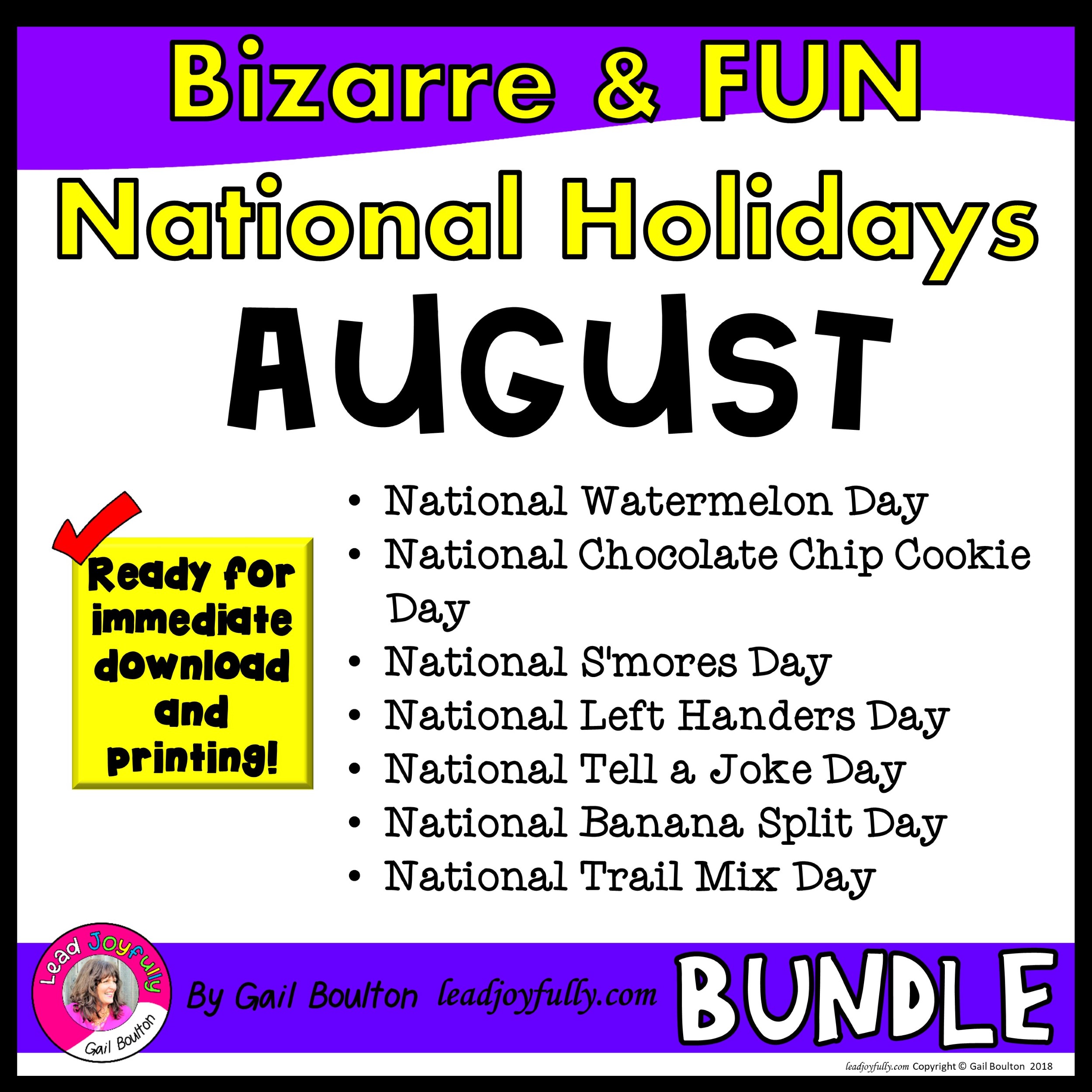 Bizarre and FUN National Holidays to Celebrate your Staff (AUGUST BUNDLE) |  Lead Joyfully