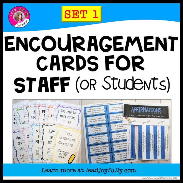 Encouragement Cards for STAFF (or Students!) SET 1