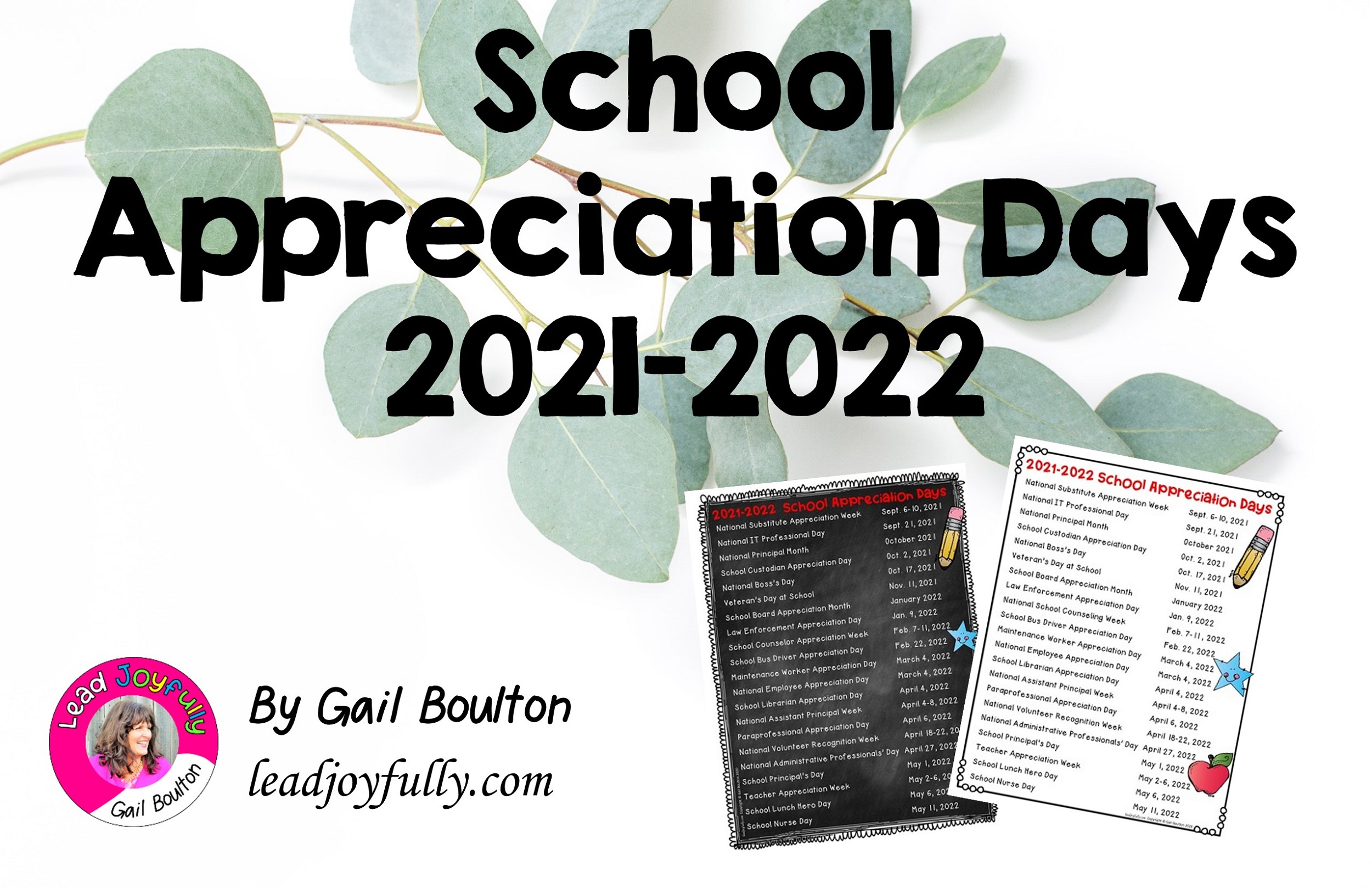 Recognition Days 2022 Example Calendar Printable