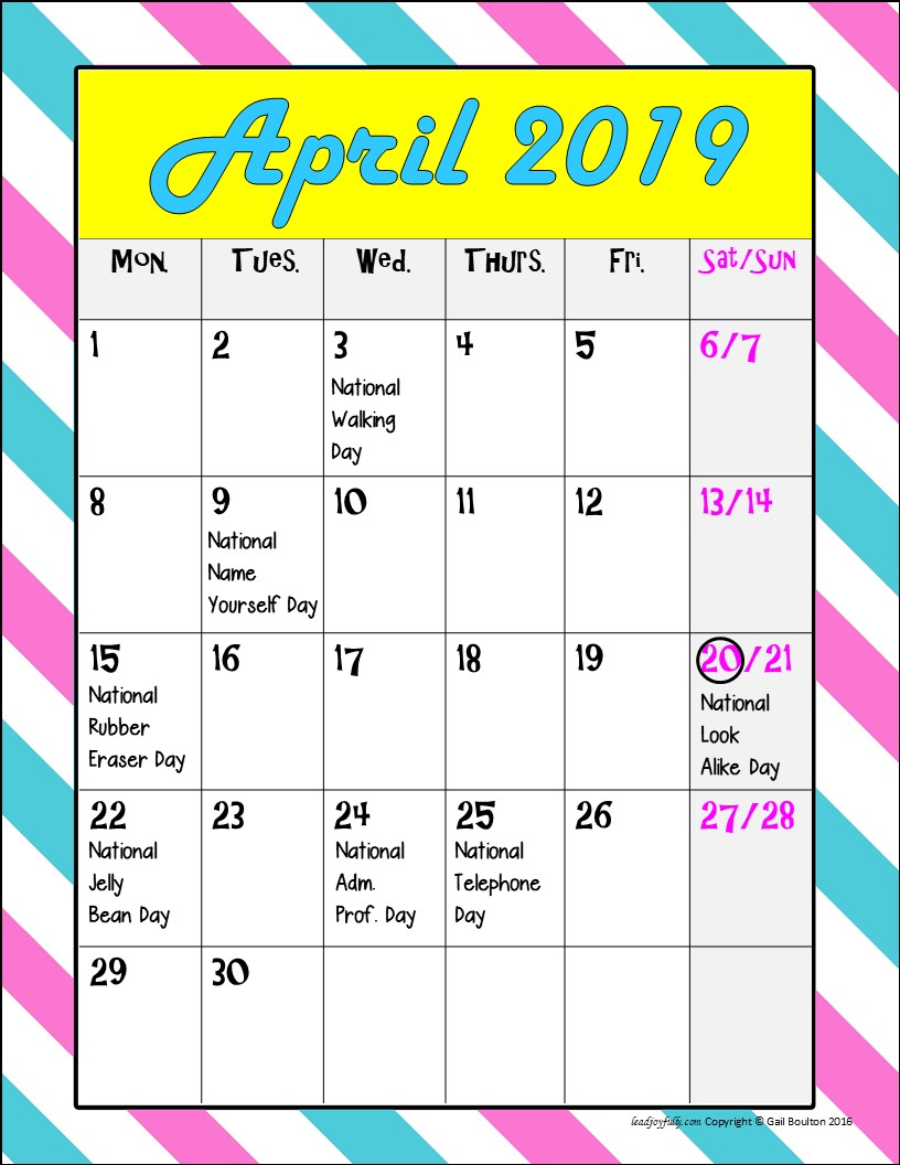 Bizarre and FUN National Holidays to Celebrate your Staff (APRIL BUNDLE)