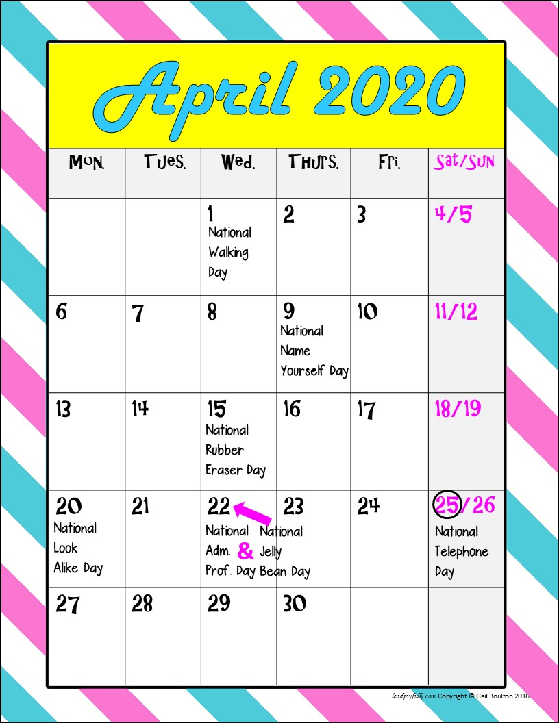 Bizarre and FUN National Holidays to Celebrate your Staff (APRIL BUNDLE)