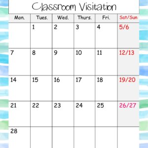 FREE download! Classroom Visitation Calendars (2022 & 2023) | Lead Joyfully