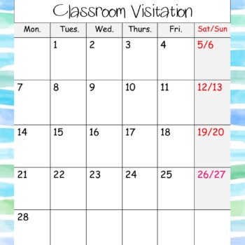 FREE download! Classroom Visitation Calendars (2022 & 2023) | Lead Joyfully