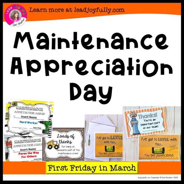 Maintenance Worker Appreciation Day March 1, 2024 Lead Joyfully
