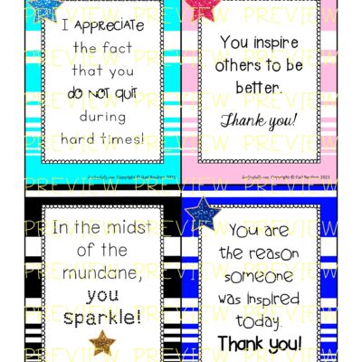 Encouragement Cards for STAFF (or Students!) SET 9 | Lead Joyfully