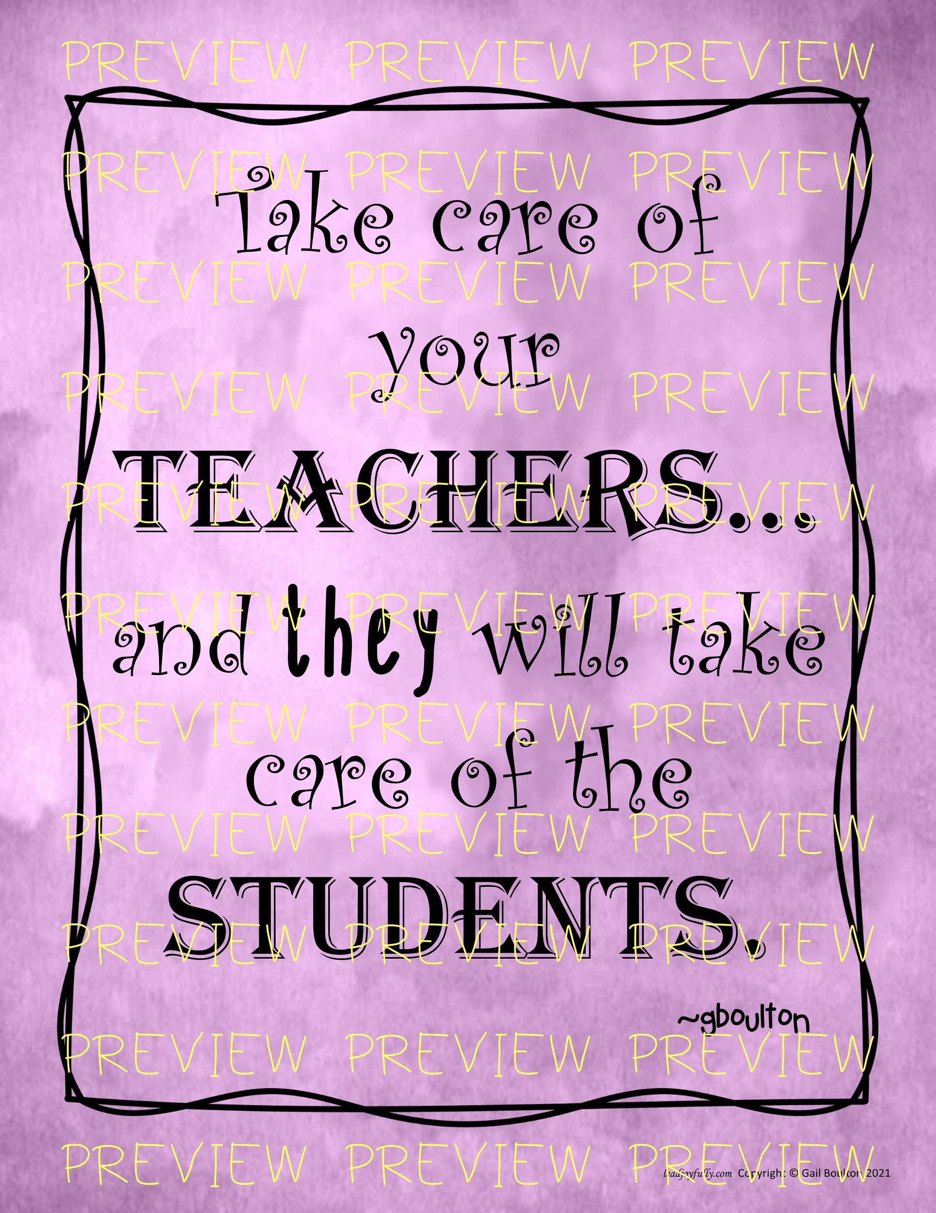 FREE download! Take Care of Your Teachers Quote | Lead Joyfully